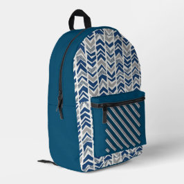 Streifen blau bedruckter rucksack