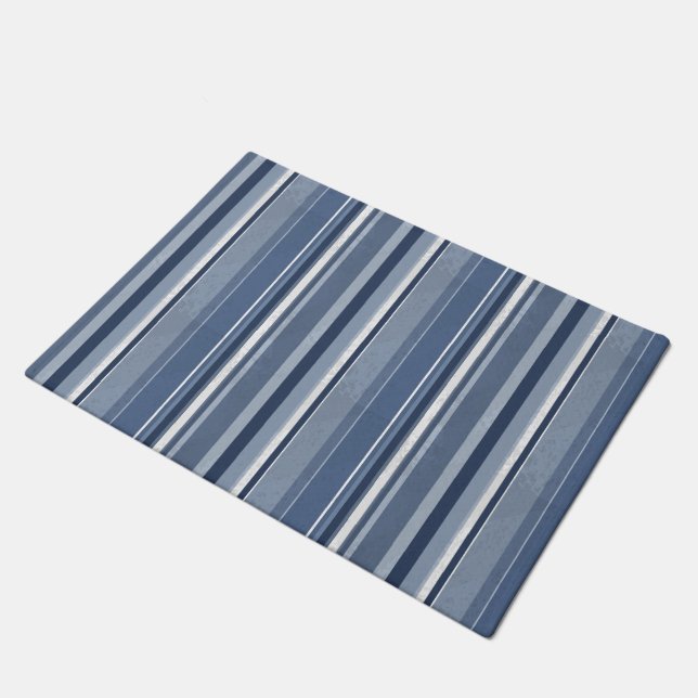 Streifen blau fußmatte (Schrägansicht)