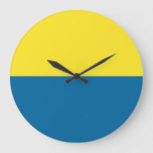 Streifen   Blau und Gelb   Anpassbar Große Wanduhr