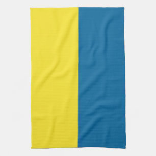 Streifen   Blau und Gelb   Anpassbar Handtuch