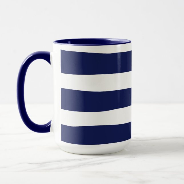 Streifen - blau und weiß tasse (Links)