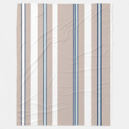 Streifen Blau, Weiß und Beige mit schwarzen Akzent Fleecedecke