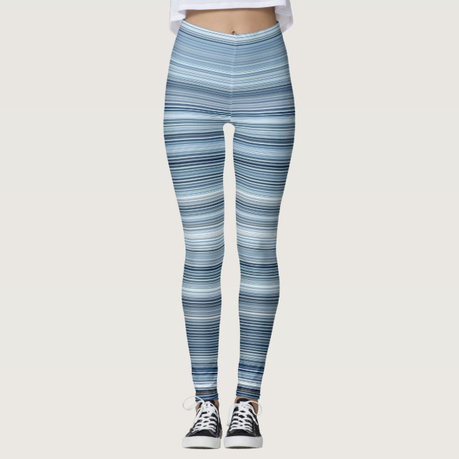 Streifen - Blaue Schatten Leggings (Vorderseite)