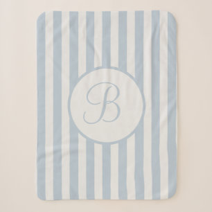 Streifen Blaues Nebel aus weißem Monogramm Sherpadecke