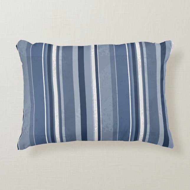 Streifen Blue Dekokissen (Vorderseite)