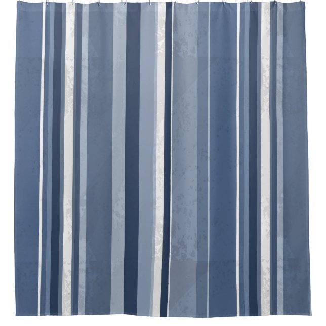 Streifen Blue Duschvorhang (Vorderseite)