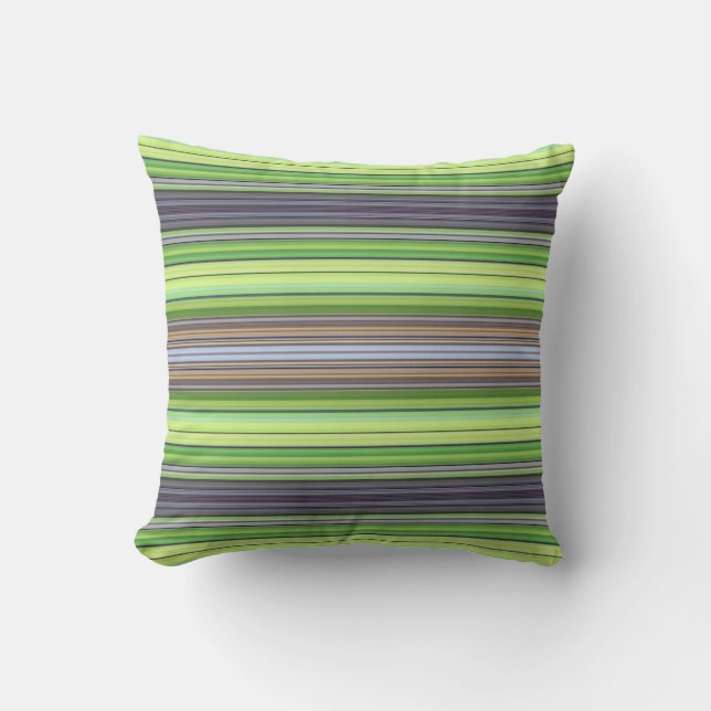 Streifen Blue Green Lila Kissen (Vorderseite)