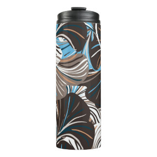 Streifen Blume und Blätter: Vintage Blüte. Thermosbecher