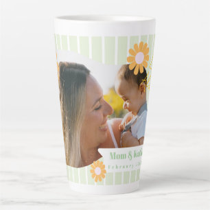 Streifen Daisy Floral Foto Green Milchtasse