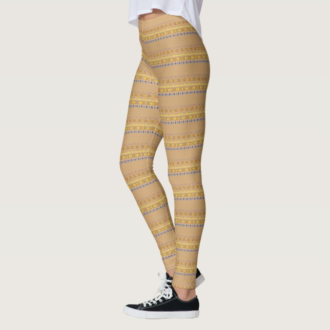 Streifen der benutzerdefinierten geometrischen Sym Leggings (Links)