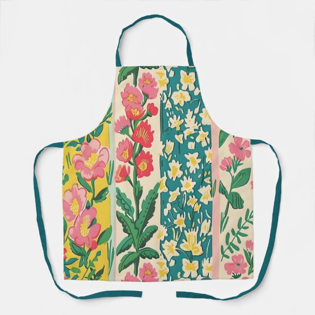 Streifen der Blumenmuster Schürze (Vorderseite)