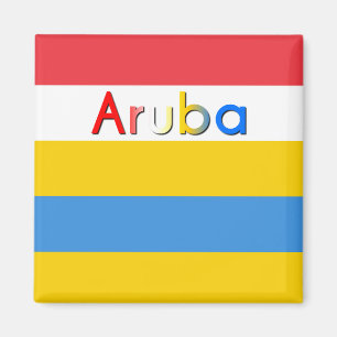 Streifen der Farben der Aruba-Flagge Magnet