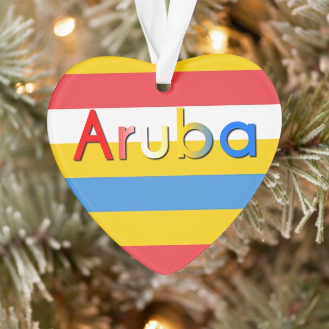 Streifen der Farben der Aruba-Flagge Ornament (Baum)