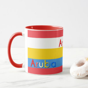 Streifen der Farben der Aruba-Flagge Tasse