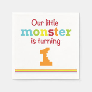 Streifen des blauen Grüns des kleines Monster-1. Serviette