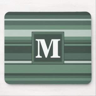 Streifen des weisen Grüns des Monogramms Mousepad