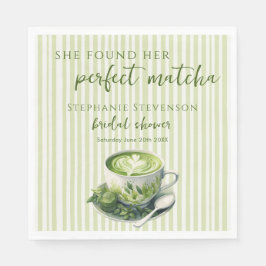Streifen, die sie ihr perfektes Matcha-Brautparty  Serviette