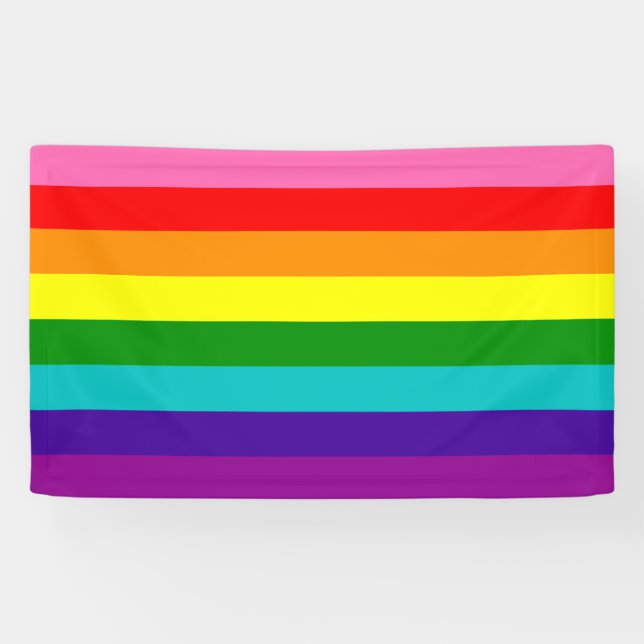 Streifen-Flagge des Regenbogen-Gay Pride-LGBT der Banner (Horizontal)