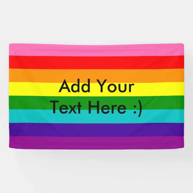 Streifen-Flagge des Regenbogen-Gay Pride-LGBT der Banner (Horizontal)