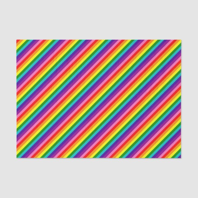 Streifen-Flagge des Regenbogen-Gay Pride-LGBT der Seidenpapier (Vorderseite)