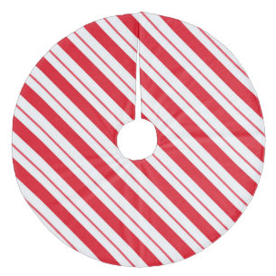 Streifen Fleece Weihnachtsbaumdecke