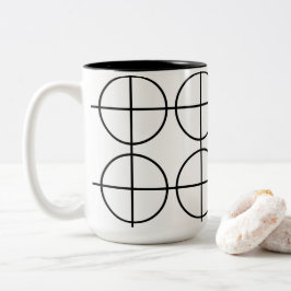 Streifen geometrisch, schwarz und weiß zweifarbige tasse