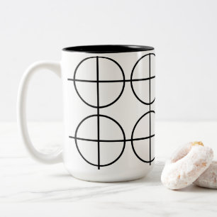 Streifen geometrisch, schwarz und weiß zweifarbige tasse