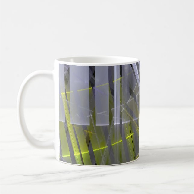Streifen glänzende geometrische Dekoration Kaffeetasse (Links)