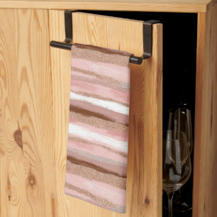 Streifen Gold Glitzer Pink Küchentuch