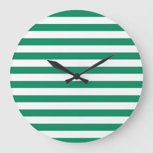 Streifen   Grün/Weiß   Anpassbar   Große Wanduhr