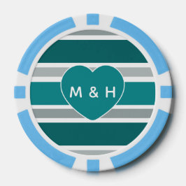 Streifen & Heftspäne für Monogramm und Datums-Poke Pokerchips