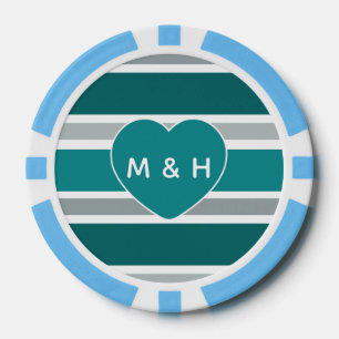 Streifen & Heftspäne für Monogramm und Datums-Poke Pokerchips