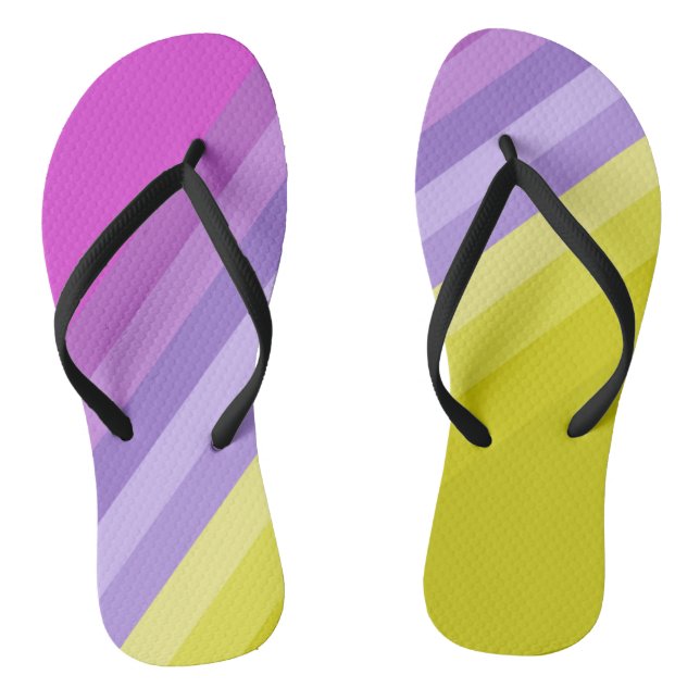 Streifen, hell, Regenbogen Flip Flops (Fußbett)