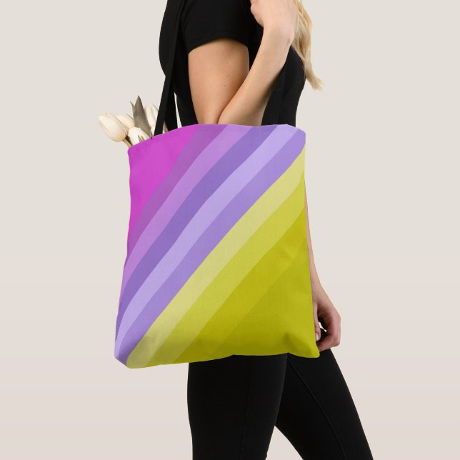 Streifen, hell, Regenbogen Tasche (Von Nahem)