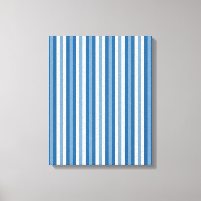Streifen Hintergrund blau und weiß Leinwanddruck (Vorderseite)