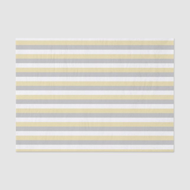 Streifen in Beige, Silber und Weiß Seidenpapier (Vorderseite)