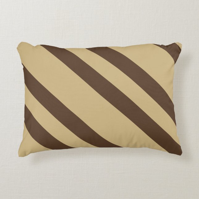 Streifen in Beige und Braun Dekokissen (Vorderseite)