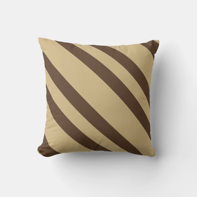 Streifen in Beige und Braun Kissen (Vorderseite)