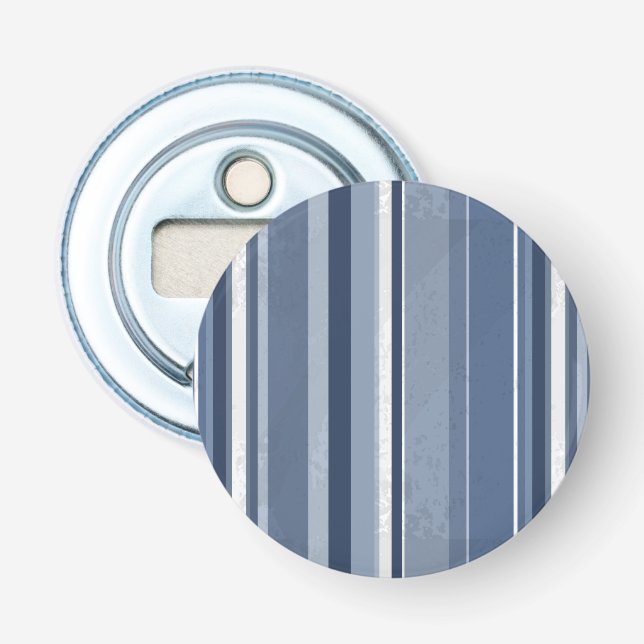 Streifen in Blau und Weiß Flaschenöffner (Vorderseite)