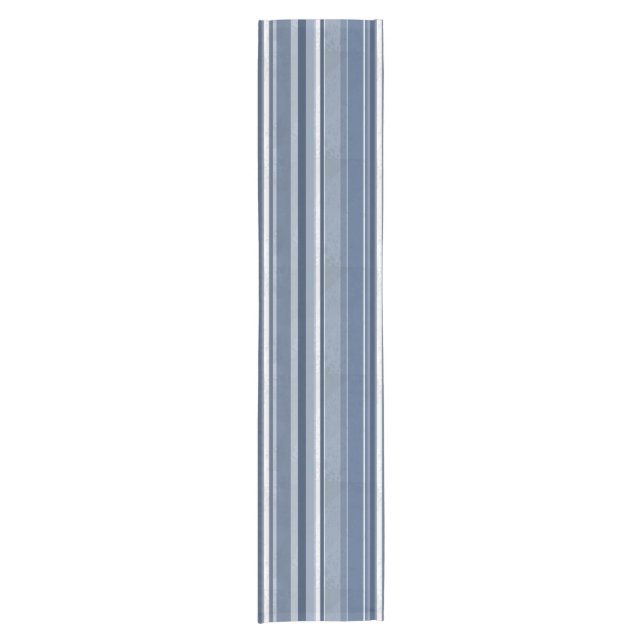 Streifen in Blau und Weiß Kurzer Tischläufer (Vorderseite)