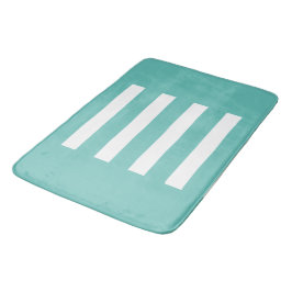Streifen in der Mitte. Aquamarin und weiß. Badematte