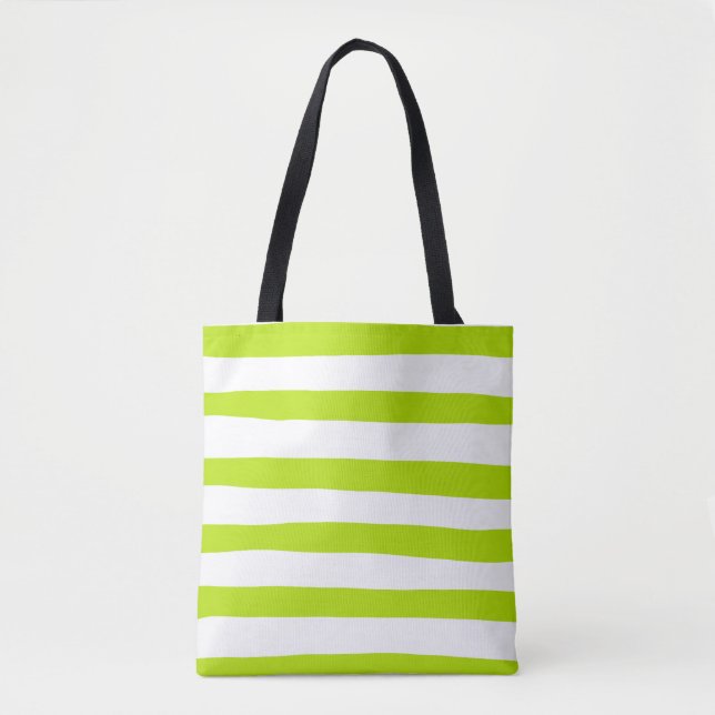 Streifen in Farbe grün und weiß Tasche (Vorderseite)