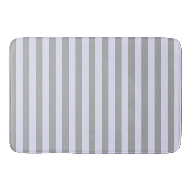 Streifen in Grau und Lavendel Badematte (Vorderseite)