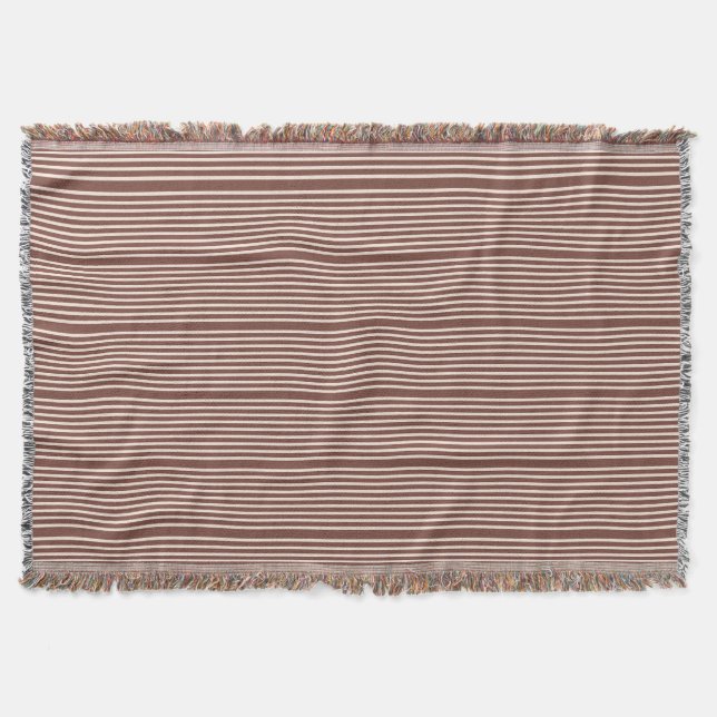 Streifen in natürlichen Farben braun und blassrosa Decke (Vorderseite)