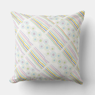 Streifen in Punkten Pastels Baby Kissen