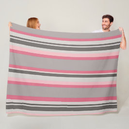 Streifen in Rosa und Grau Fleecedecke