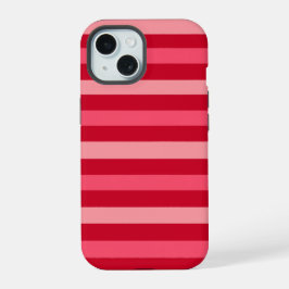 Streifen in Rot und Rosa iPhone 15 Hülle