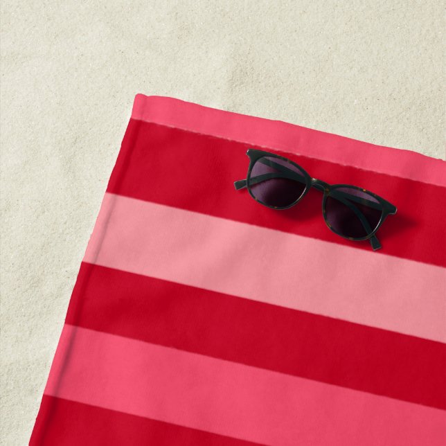 Streifen in Rot und Rosa Strandtuch (Beispiel)