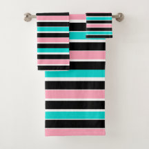 Streifen in Schwarz-Rosa und Blau