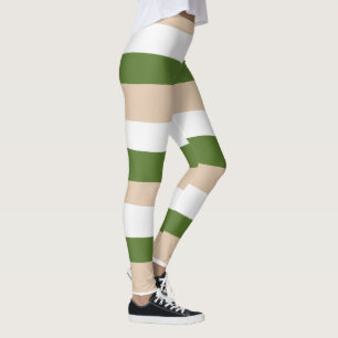 Streifen in ungefärbten Streifen - weiß, sand und Leggings